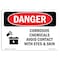 Signmission OSHA Danger Sign, 7" Height, 10" Width, Rigid Plastic, Corrosive Chemicals Avoid Contact, Landscape OS-DS-P-710-L-1104 - alternate 1